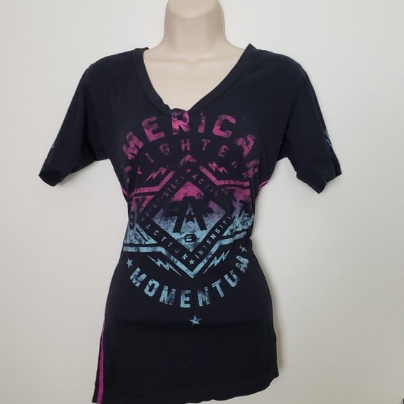 American Fighter Tops - AMERICAN FIGHTER Black Tshirt in Women's size L